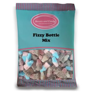 Vegan Fizzy Bottle Mix - 1 kg Bulk bag of Vegan Fizzy Bottle sweets including bubblegum, cola, and cherry cola flavour!