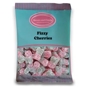 Vegan Fizzy Cherries - 1Kg Bulk bag of Vegan cherry flavour sweets, shaped like a single cherry with a fizzy coating!