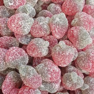 Vegan Fizzy Strawberry sweets in a 2kg bulk bag
