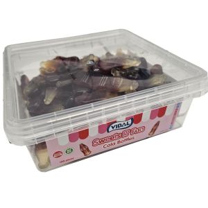 Retro Sweets - Cola flavour gummy sweets shaped like bottles in bulk tubs
