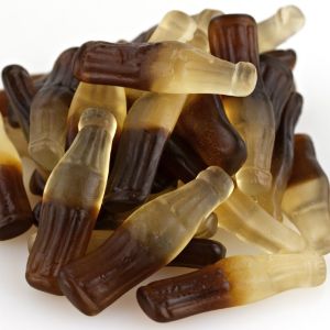 Juicy cola flavour jelly sweets in the shape of cola bottles