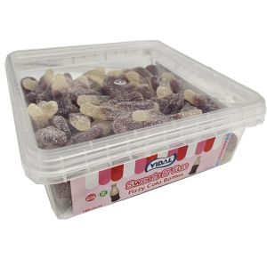Retro Sweets - Cola flavour sour gummy sweets shaped like bottles in bulk tubs