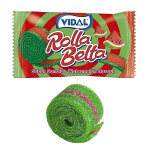 Vidal fizzy watermelon flavour rolled up sweet belts