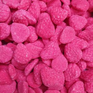 strawberry flavour and shaped foam sweets