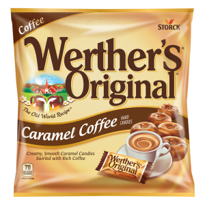 Werthers original Caramel Coffee Candies, creamy, smooth caramel candies swirled with rich coffee sweets