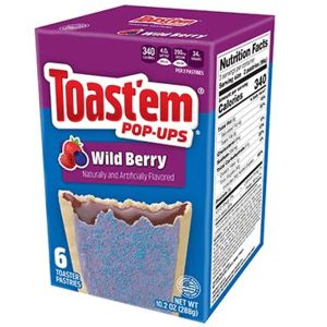 A box of Wild Berry flavoured Pop Tarts, American sweets imported to the UK