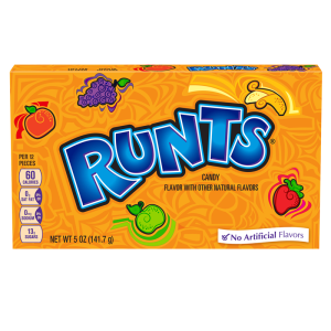 A full case of 12 theatre boxes full of wonka Runts, small candy American Sweets.