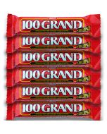 American Chocolate Bar - A pack of 6 100 Grand bar made with milk chocolate, caramel and crispy pieces.