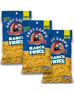 American Sweets - A pack of 3 large 85g bags of Andy Capp's Ranch Fries American Crisps.