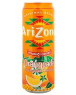 A large can of Arizona Orangeade, fruit juice American drink.