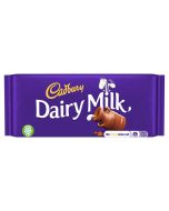 Deliciously creamy Cadbury Dairy Milk chocolate bar, sharing size sweets