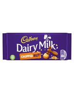 Cadbury's deliciously creamy milk chocolate with chopped hazelnuts