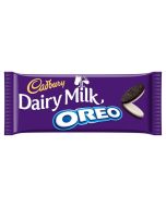 A share size bar of Cadbury dairy milk packed with a vanilla flavour filling and Oreo pieces