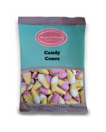 Candy Cones - bulk 1kg bag full of retro strawberry and cream flavour chocolate sweets
