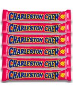 American Sweets - A pack of 6 Charleston Chew Strawberry American candy bars, made from strawberry flavour nougat with a chocolatey coating