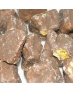 Crunchy Cinder toffee, honeycomb pieces covered in a milk chocolate coating