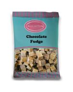 Pick and Mix Sweets - 1kg Bulk bag of Chocolate Fudge, traditional cubes of chocolate flavour fudge