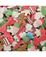 Christmas Sweets - An assortment of fruit flavour gummy sweets in Christmas shapes