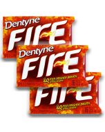 American Sweets - A pack of 3 Dentyne Fire cinnamon flavour American chewing gum