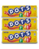 American Sweets - A pack of 3 Tootsie Dots fruit flavour American candy gum drops