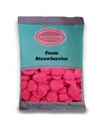 Foam Strawberries - 1Kg Bulk bag of retro foam sweets shaped like strawberries