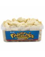 Pick and Mix Sweets - A full tub of fish and chips shaped white chocolate flavour sweets