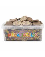 Pick and Mix Sweets - A full tub of Chocolate flavour candy disc sweets with sprinkles on top