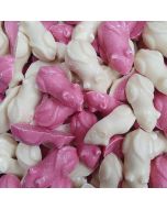 Pink and White Mice - Retro pink and white chocolate candy mice