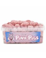 Pick and Mix Sweets - strawberry flavour chocolate pigs in a plastic tub
