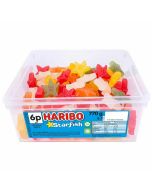 A full tub of Haribo Starfish vegetarian gummy sweets