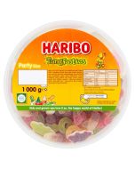 A bulk 1kg tub of Haribo Tangfastics, fruit flavour fizzy jelly sweets