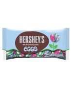Brightly coloured foil wrapped eggs made from Hershey's milk chocolate