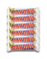 American Sweets - A pack of 6 Hersheys Payday American candy bars made from peanuts and caramel.