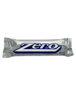 Hershey's Zero bar composed of a combination of caramel, peanut and almond nougat covered with a layer of white chocolate fudge