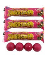 3 packets of retro strawberry jawbreaker sweets