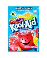 A sachet of Tropical Punch Kool Aid, a drink powder imported from America.
