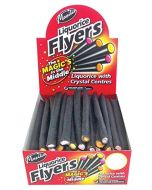 A full box of Maxillin Giant Liquorice Flyers, a twist on a liquorice stick with sherbet inside