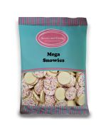 Mega Snowies - 1Kg Bulk bag of white chocolate flavour candy pieces with a sprinkle candy topping!