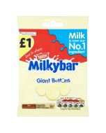 Giant white chocolate button shaped sweets made from Milkybar chocolate