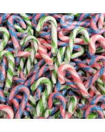 Christmas Sweets - 1Kg Bulk bag of fruit flavour individually wrapped candy canes.