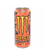 A 473ml can of Peach flavour Monster Juice Drinks, imported from America.