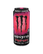 A 473ml can of American Monster iced tea drink with a raspberry flavour, these drinks are imported from America