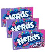 American Sweets - A pack of 3 Grape and strawberry flavour chewy Nerds sweets!
