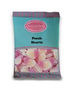 Peach Hearts - 1Kg Bulk bag of peach flavour jelly sweets in a heart shape!