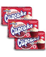 American Sweets - A pack of 3 Red Velvet Cupcake Bites, bitesize American candy cupcake morsels in creamy red frosting