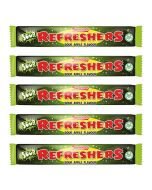 A pack of 7 sour apple chew bars, chewy retro sweets!