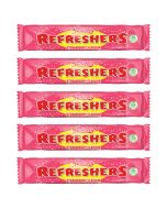 A pack of 5 strawberry refreshers chew bars, chewy retro sweets