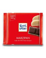 Ritter Sport Marzipan 100g bar - Ritter Sport have combined sweet Californian almonds and covered them with a deliciously rich, dark chocolate. Your favourite childhood cake, now in a chocolatey form.