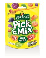 A bag of mixed rowntrees sweets including fruit pastilles, jelly tots and fruit gums