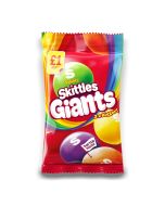 A share size bag of giant skittles sweets 3x bigger with the same crunchy shell and bigger soft centre with a bright explosion of fruity flavours.